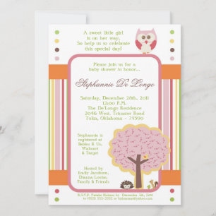 Love and Nature Girl Woodla Baby Shower Invitation