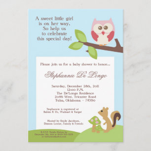 Love and Nature Girl Woodla Baby Shower Invitation