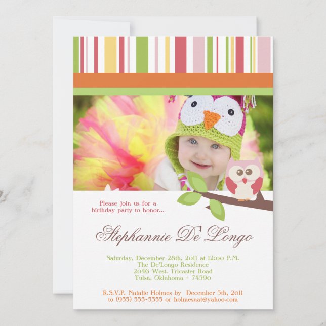 Love and Nature Girl Woodland Birthday Invitation (Front)