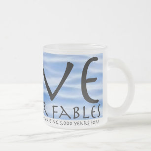 LOVE AND OTHER FABLES Water Frosted Glass Coffee Mug
