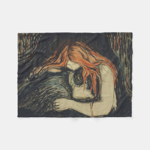 Love and Pain (The Vampire) (by Edvard Munch) Fleece Blanket
