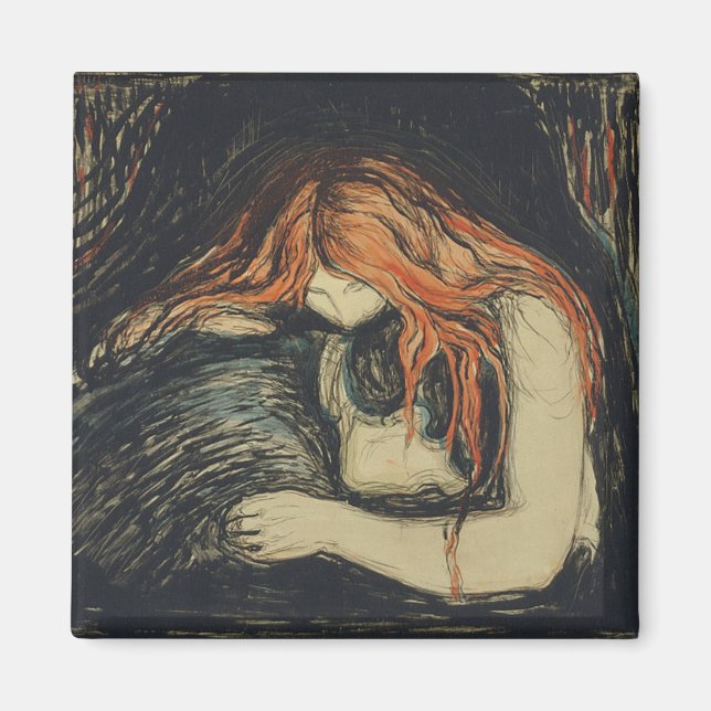Love and Pain (The Vampire) (by Edvard Munch) Magnet (Front)