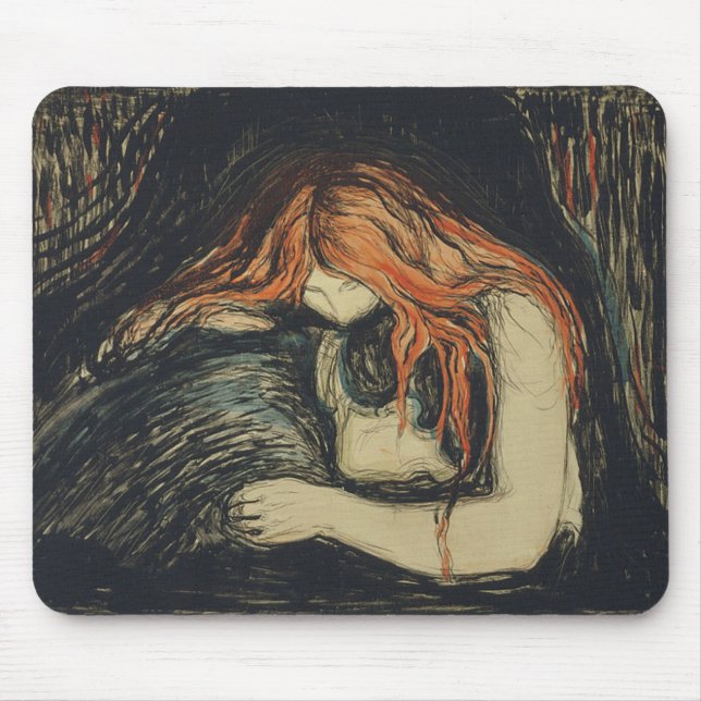 Love and Pain (The Vampire) (by Edvard Munch) Mouse Mat (Front)