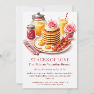 Love and Pancakes Valentine Brunch Invitation