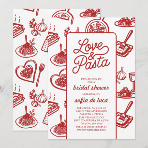 Love and Pasta Italian Bridal Shower Invitation