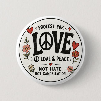 Love and peace 6 cm round badge