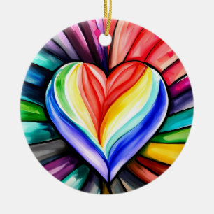 Love and Peace Ceramic Tree Decoration