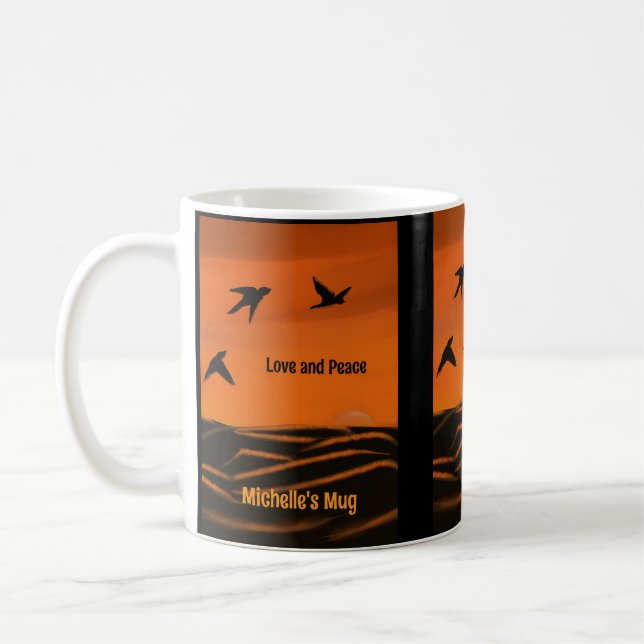 Love and Peace Classic Mug, 11 oz Coffee Mug (Left)