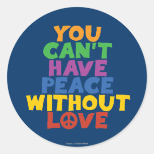 Love and Peace Classic Round Sticker