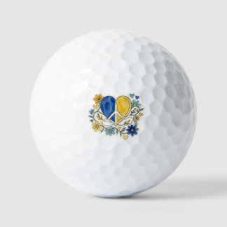 Love And Peace Flower Golf Balls