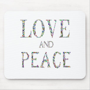 Love and Peace made with Gemstones Mouse Mat