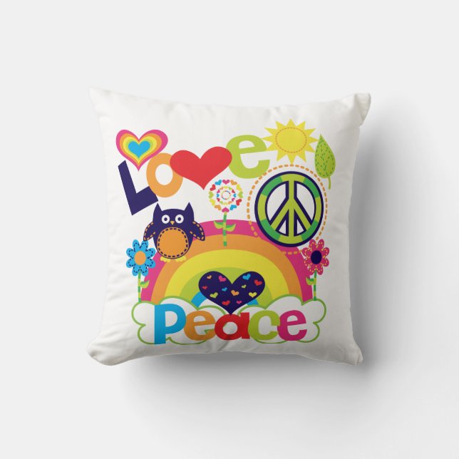 Love and Peace Pilllow Cushion (Front)