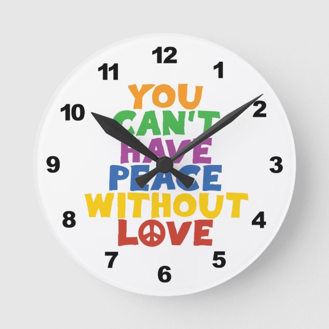 Love and Peace Round Clock (Front)
