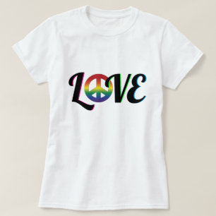 Love and Peace Symbol Hippy Retro T-Shirt