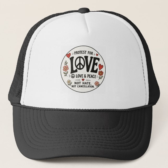 Love and peace trucker hat (Front)