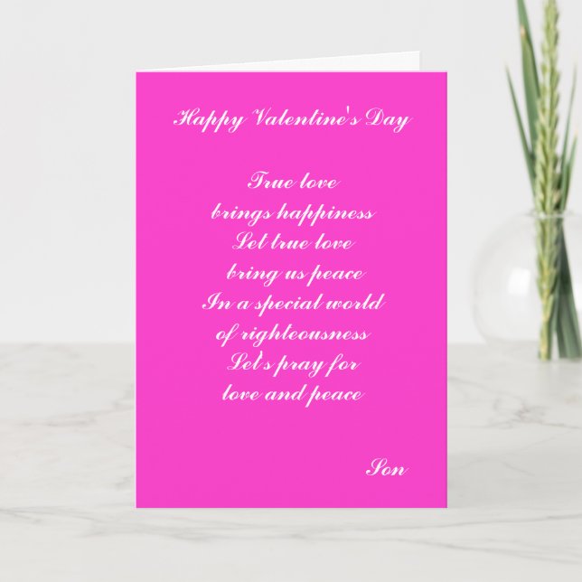 love and peace valentine's day greeting cards-son holiday card (Front)
