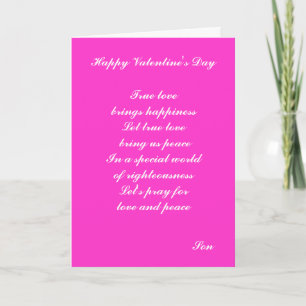 love and peace valentine's day greeting cards-son holiday card