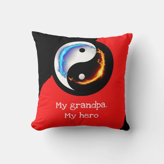 Love and Peace Yin-Yang  Cushion (Front)