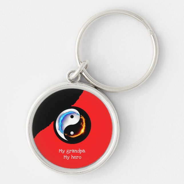 Love and Peace Yin-Yang  Key Ring (Front)