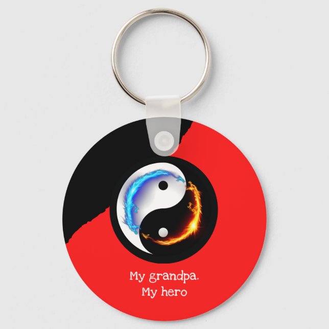 Love and Peace Yin-Yang  Key Ring (Front)