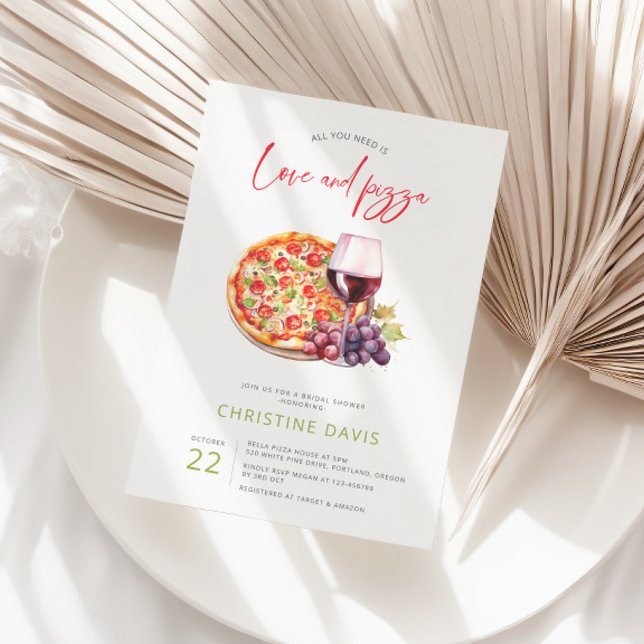 Love and Pizza Bridal Shower Invitation (Creator Uploaded)