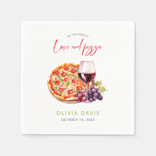Love and Pizza Bridal Shower Napkin