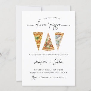 Love and Pizza Engagement Party Invitation