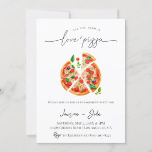 Love and Pizza Engagement Party Invitation
