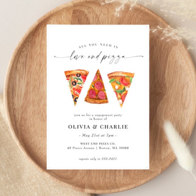 Love and Pizza Engagement Party Invitation (Creator Uploaded)