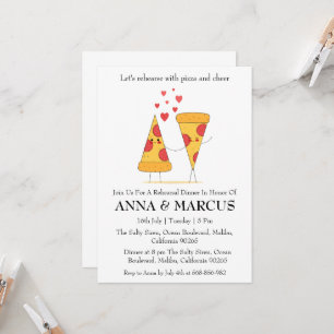 love and pizza fun rehearsal dinner invitations