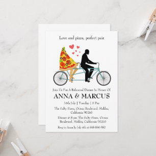 love and pizza fun rehearsal dinner invitations