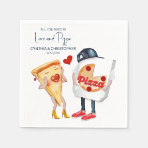 Love and Pizza Funny Bridal Shower Napkin