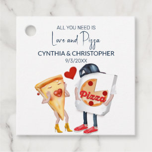 Love and Pizza Funny Wedding Favour Tags