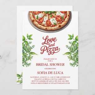 Love and Pizza Italian Bridal Shower Invitation