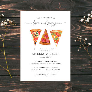 Love and Pizza Rehearsal Dinner Invitation