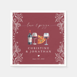 Love and Pizza   Rehearsal Dinner  Napkin