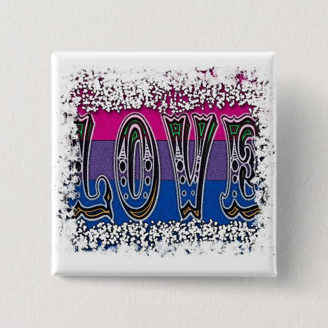 Love and pride bi pride buttons (Front)