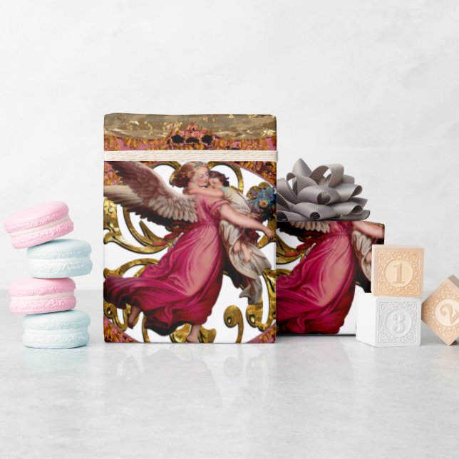 Love and Protection in the arms of an angel Wrapping Paper (Baby Shower)