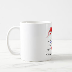 Love and raindrop poem red and black coffee mug