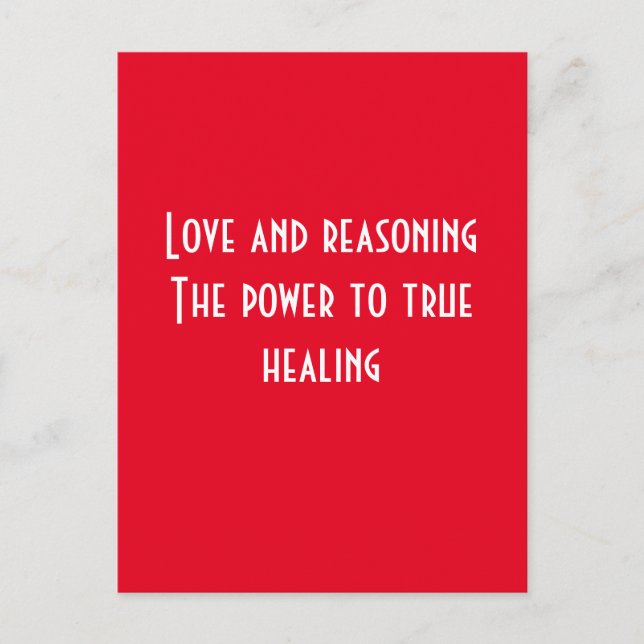 Love and reasoning postcard (Front)