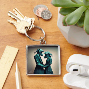 LOVE AND RESISTANCE Origami 2 Premium Metal Key Ring