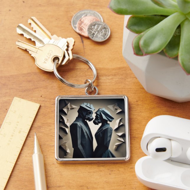LOVE AND RESISTANCE Origami Premium Metal Keychain (Desk)