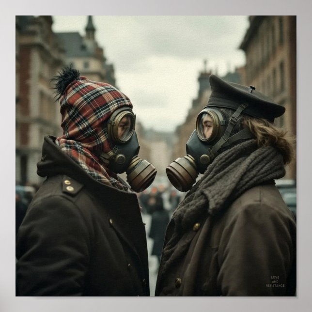 LOVE AND RESISTANCE Retro Tartan Romantics Poster (Front)