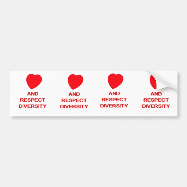LOVE AND RESPECT DIVERSITY Bumper Sticker (Front)
