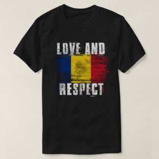 Love and Respect Romania Flag Romanian Pride T T-Shirt