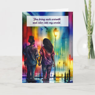 Love and Romance African American Lesbians Rainbow Card