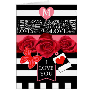 Love and Roses Blackboard Style Card