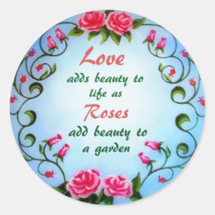 Love and Roses Classic Round Sticker