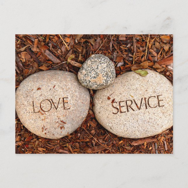 Love and Service - Spiritual Religious Stones Postcard (Front)