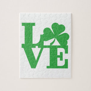 LOVE and Shamrocks Jigsaw Puzzle